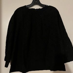 Gap black eyelet blouse